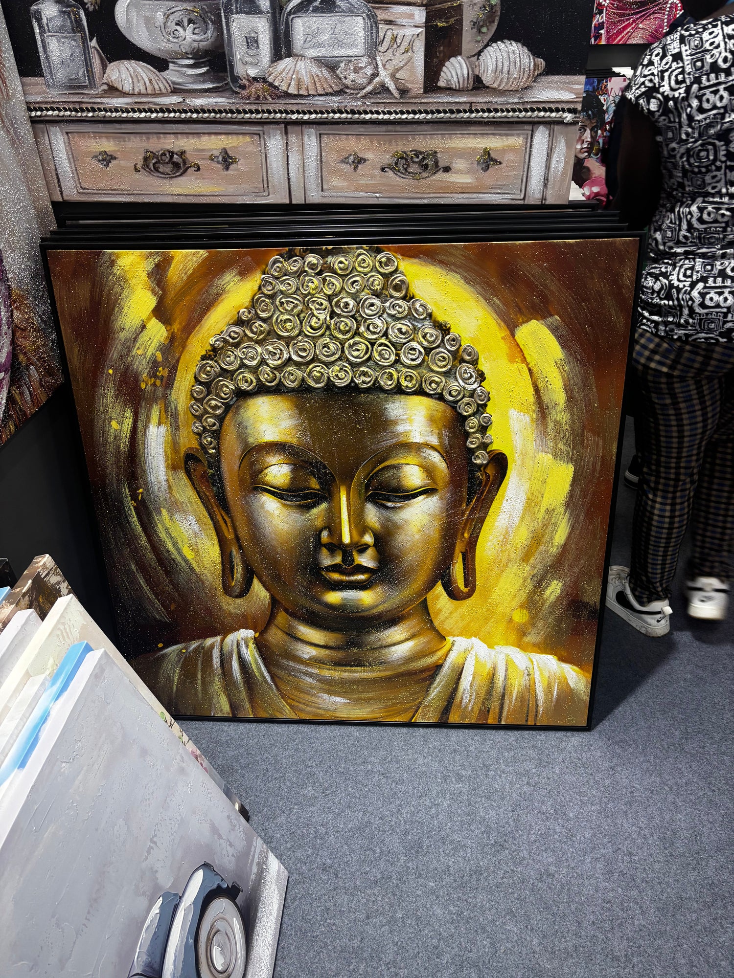 tele con dettagli di pittura a rilievo